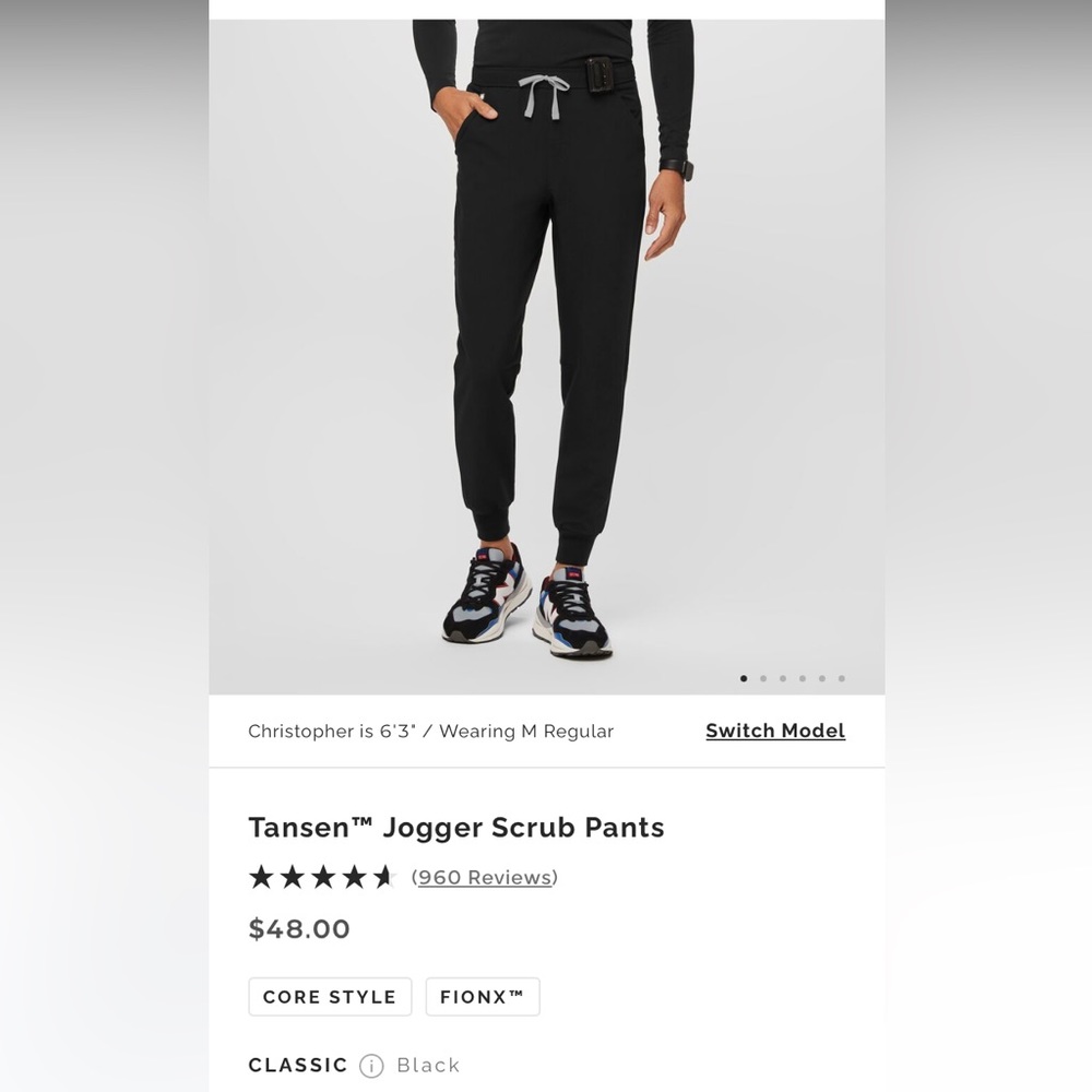 Men’s FIGS Tansen Jogger Scrub Pants- Black